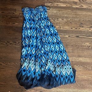 Laundry By Shelli Segal Blue and Black Prom Dress